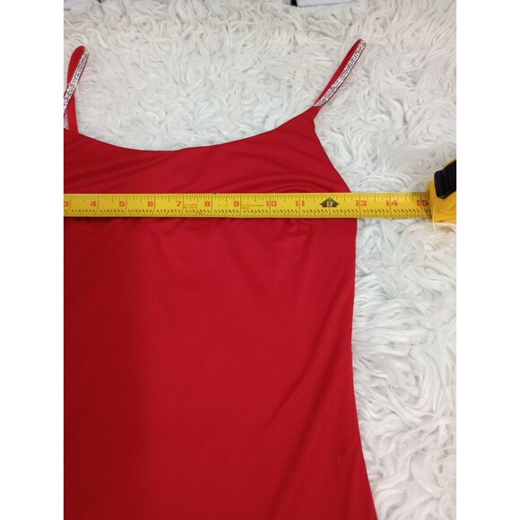 Iris Dress Women's Small Red Strappy Sleeve BodyCon Midi - Picture 3 of 9